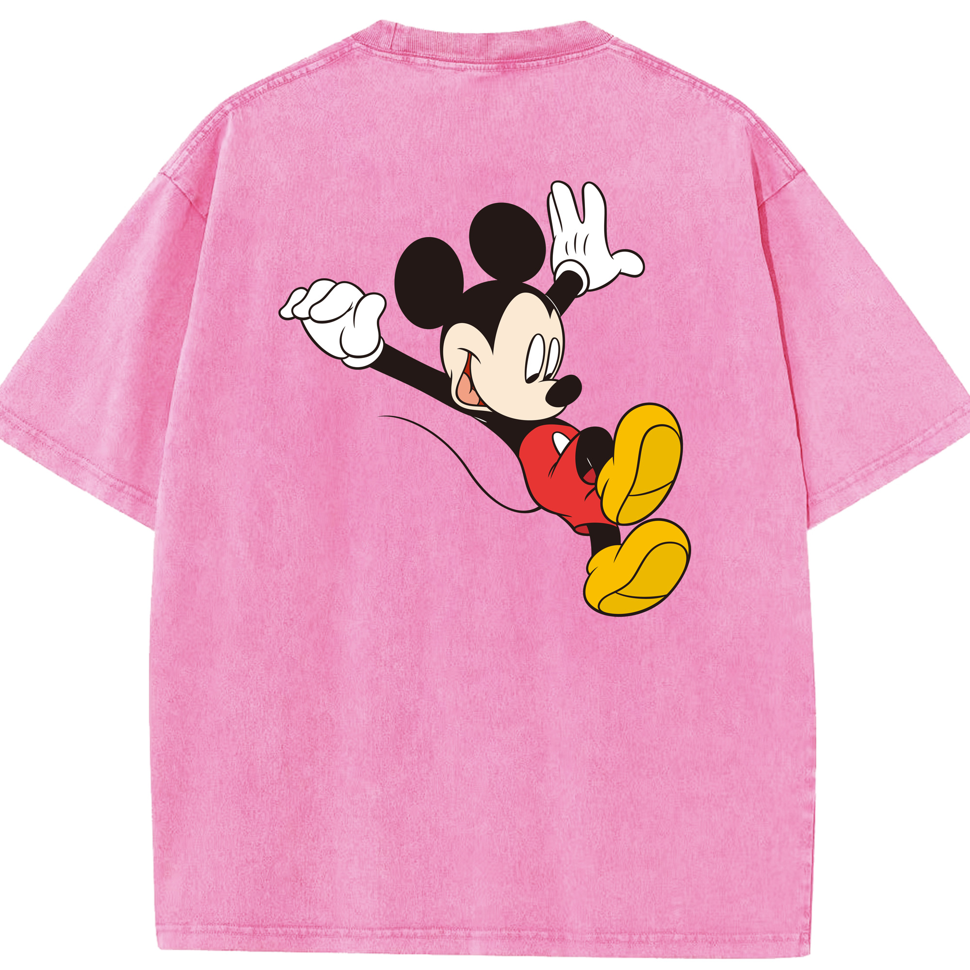 （画像用） ミッキーマウス Mickey Mouse 綿100% ヴィンテージ風 半袖Tシャツ（背面プリント）